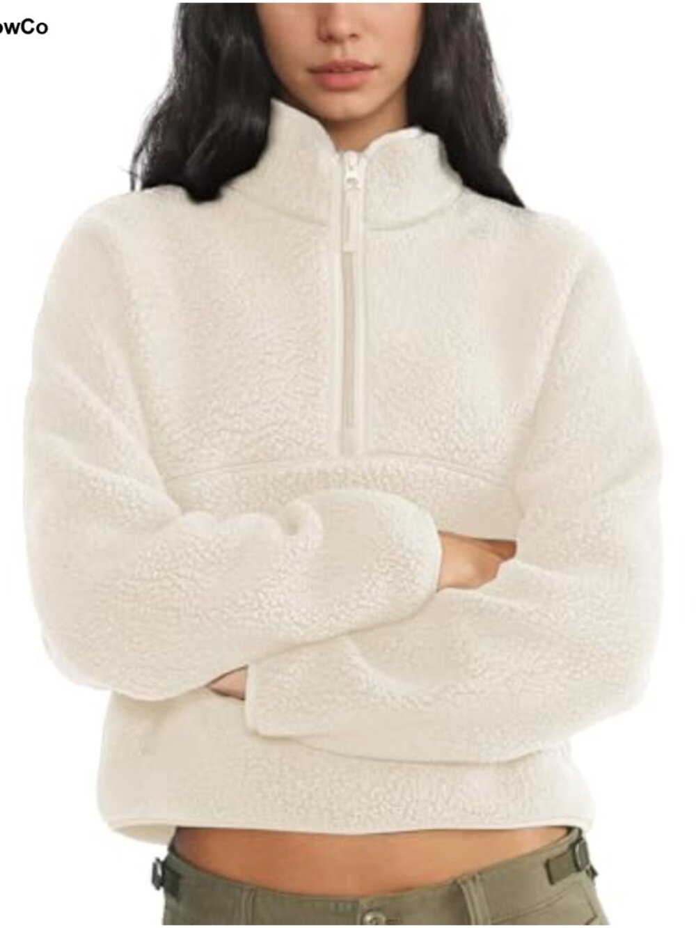Quarter Zip Fleece Pullover Sherpa Sweatshirt Women